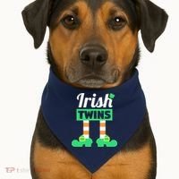Irish Twins Tee Funny Matching St Patricks Day Twins USA-Made Doggie Bandana thumb 1