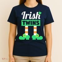 Irish Twins Tee Funny Matching St Patricks Day Twins T-Shirt thumb 4
