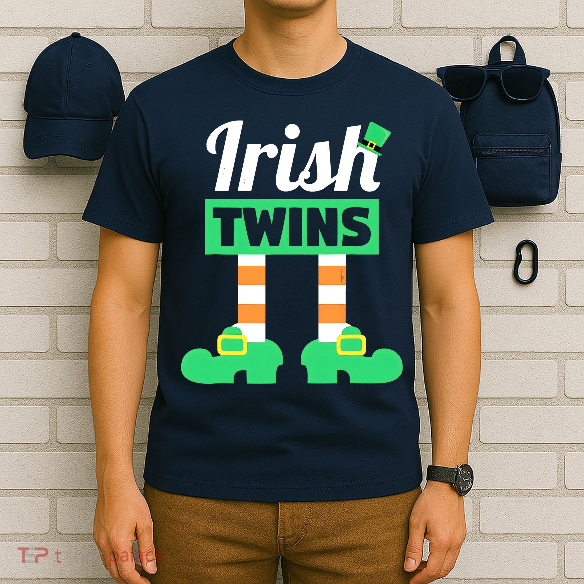 Irish Twins Tee Funny Matching St Patricks Day Twins T-Shirt