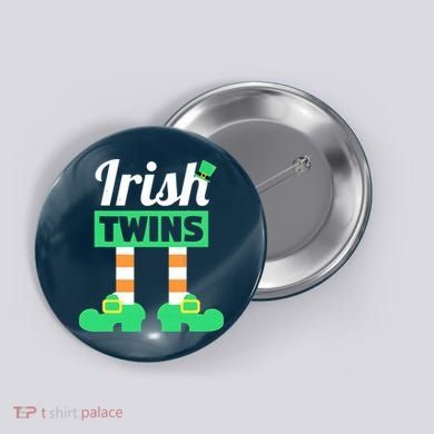 Irish Twins Tee Funny Matching St Patricks Day Twins Button