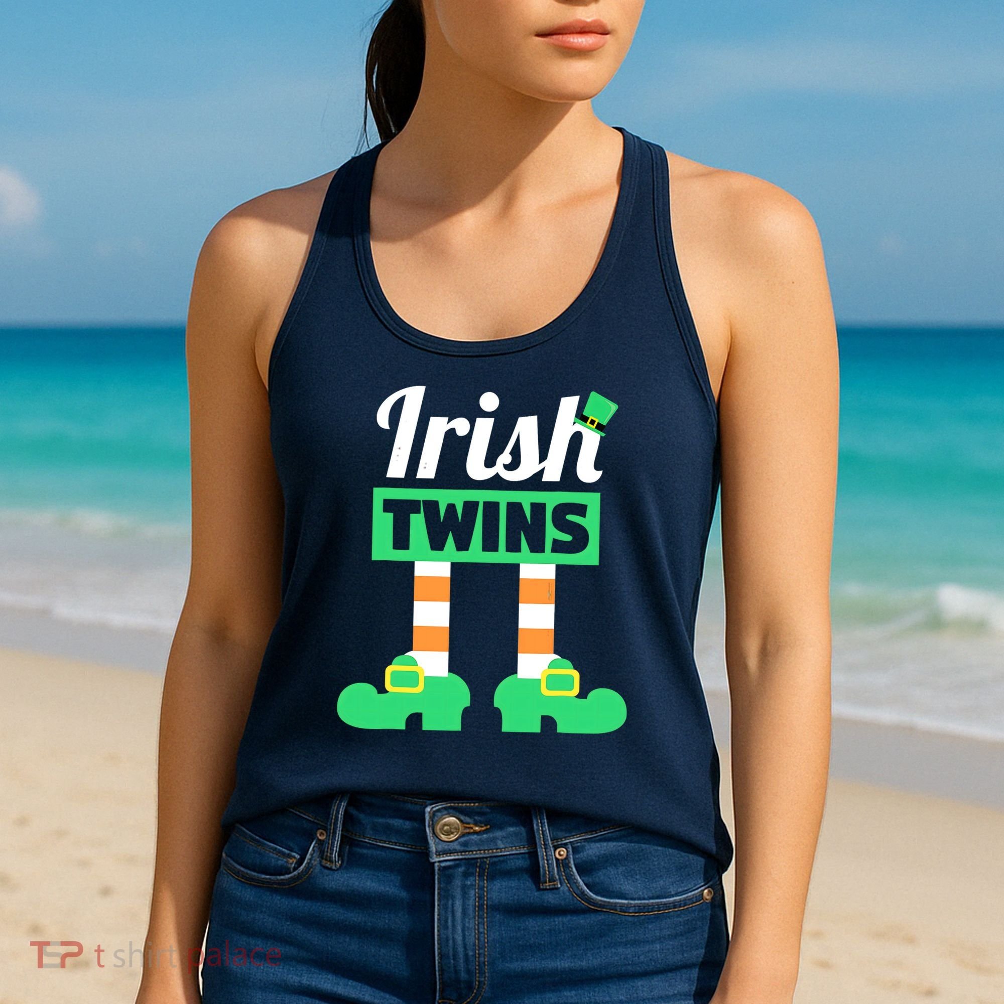 Irish Twins Tee Funny Matching St Patricks Day Twins Women's Tank Top