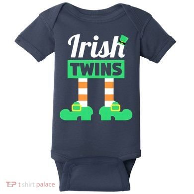 Irish Twins Tee Funny Matching St Patricks Day Twins Baby Bodysuit
