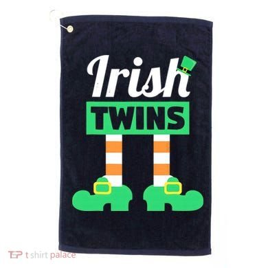 Irish Twins Tee Funny Matching St Patricks Day Twins Golf Towel