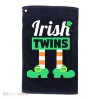 Irish Twins Tee Funny Matching St Patricks Day Twins Golf Towel thumb 0