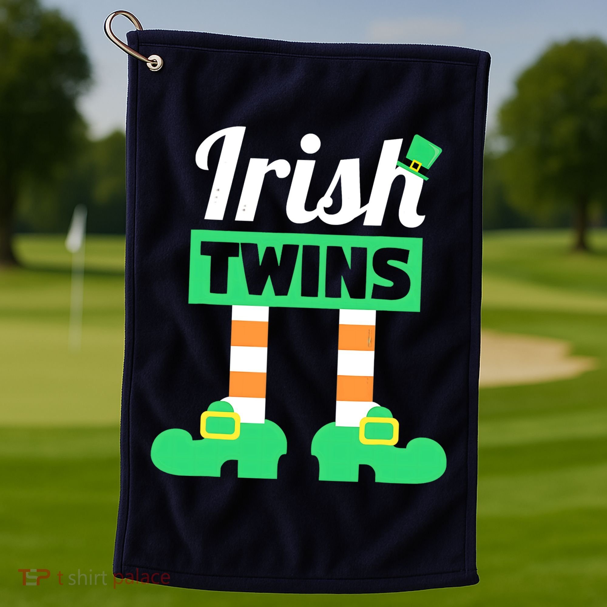 Irish Twins Tee Funny Matching St Patricks Day Twins Golf Towel