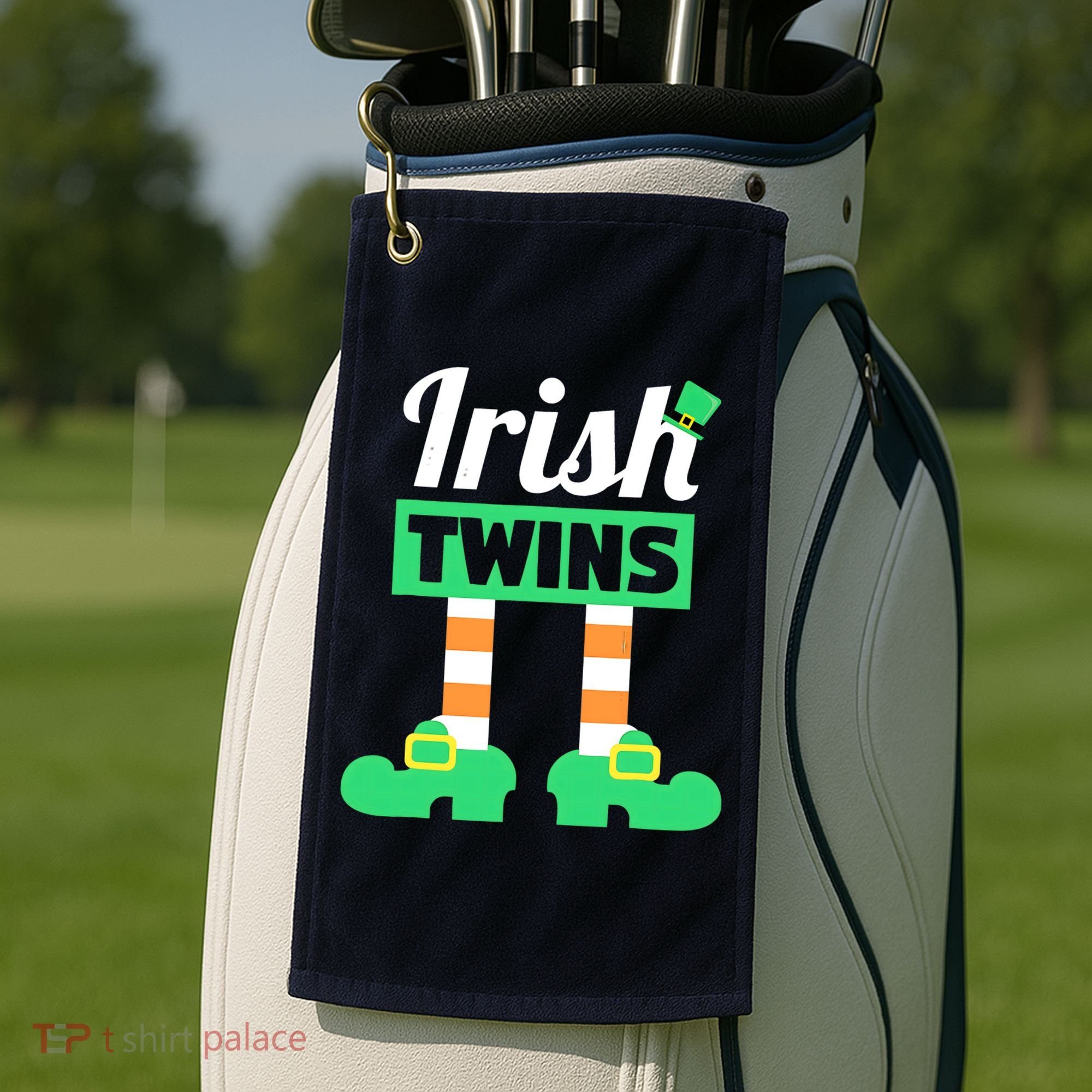 Irish Twins Tee Funny Matching St Patricks Day Twins Golf Towel