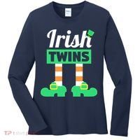 Irish Twins Tee Funny Matching St Patricks Day Twins Women's Long Sleeve Shirt thumb 0