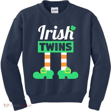 Irish Twins Tee Funny Matching St Patricks Day Twins Kids Sweatshirt