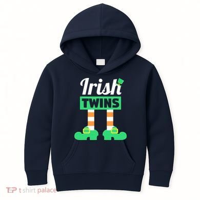Irish Twins Tee Funny Matching St Patricks Day Twins Kids Hoodie