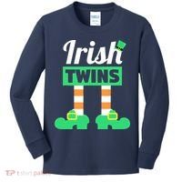 Irish Twins Tee Funny Matching St Patricks Day Twins Kids Long Sleeve Shirt thumb 0