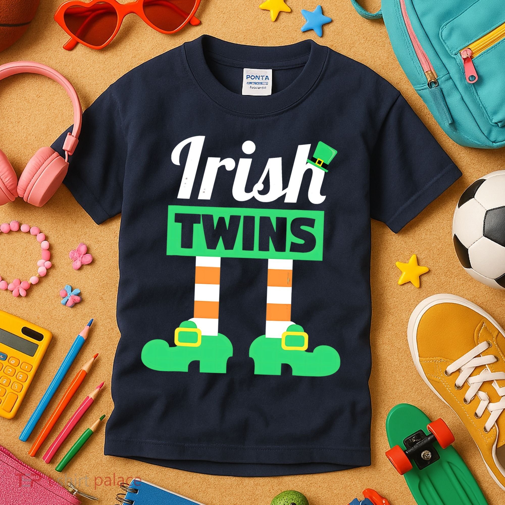 Irish Twins Tee Funny Matching St Patricks Day Twins Kids T-Shirt