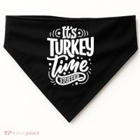 It's Turkey Time Stuffed Thanksgiving USA-Made Doggie Bandana thumb 0