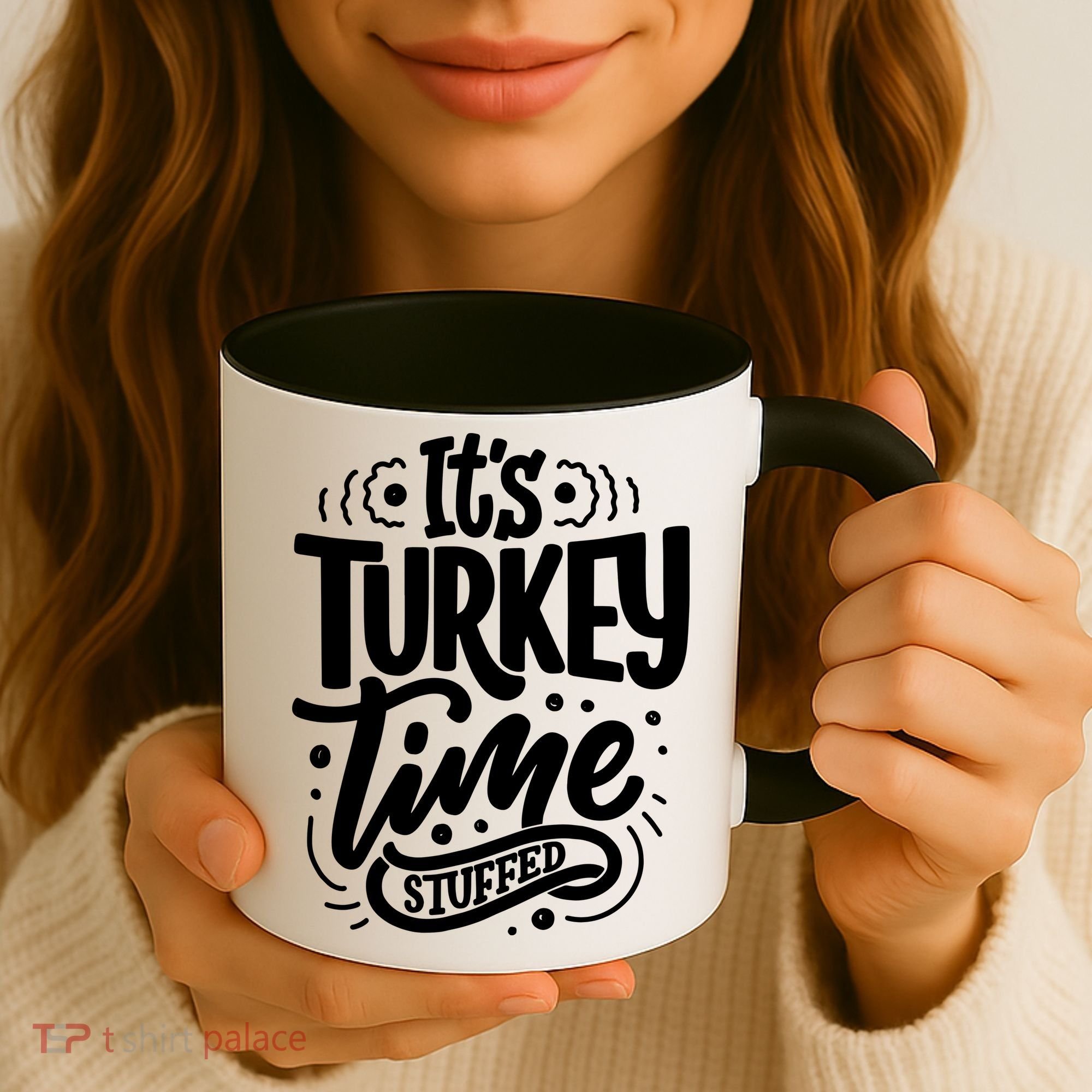 It's Turkey Time Stuffed Thanksgiving Coffee Mug