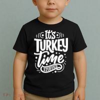 It's Turkey Time Stuffed Thanksgiving Toddler T-Shirt thumb 2