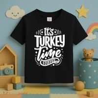 It's Turkey Time Stuffed Thanksgiving Toddler T-Shirt thumb 3