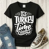 It's Turkey Time Stuffed Thanksgiving Women's T-Shirt thumb 3