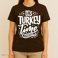 It's Turkey Time Stuffed Thanksgiving T-Shirt thumb 4