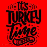 It's Turkey Time Stuffed Thanksgiving Santa Hat thumb 1