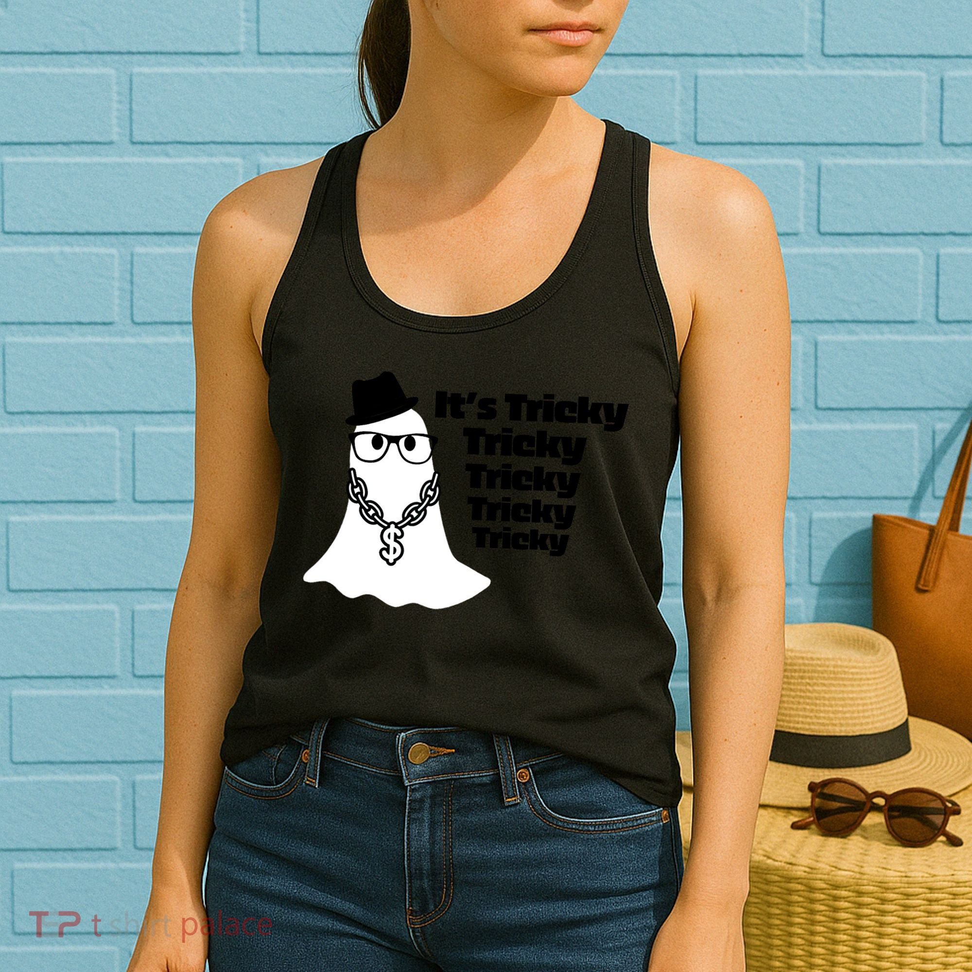 Its Tricky Tricky Tricky Ghost Boo Its Tricky Halloween Women's Tank Top