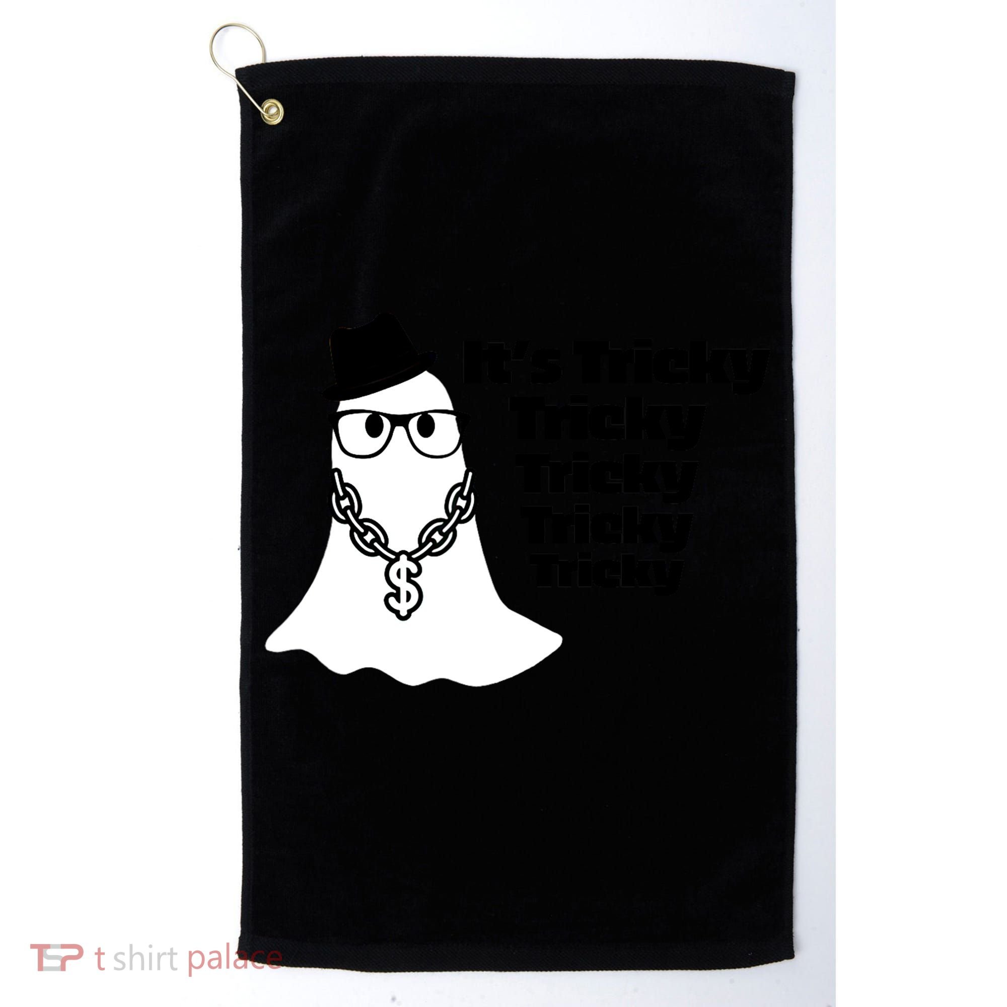 Its Tricky Tricky Tricky Ghost Boo Its Tricky Halloween Golf Towel