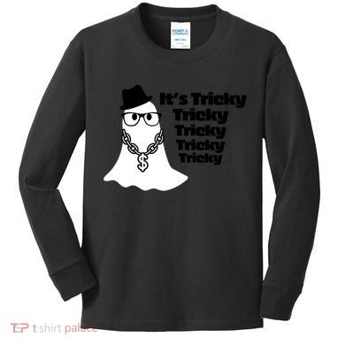 Its Tricky Tricky Tricky Ghost Boo Its Tricky Halloween Kids Long Sleeve Shirt