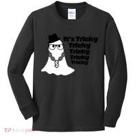 Its Tricky Tricky Tricky Ghost Boo Its Tricky Halloween Kids Long Sleeve Shirt thumb 0