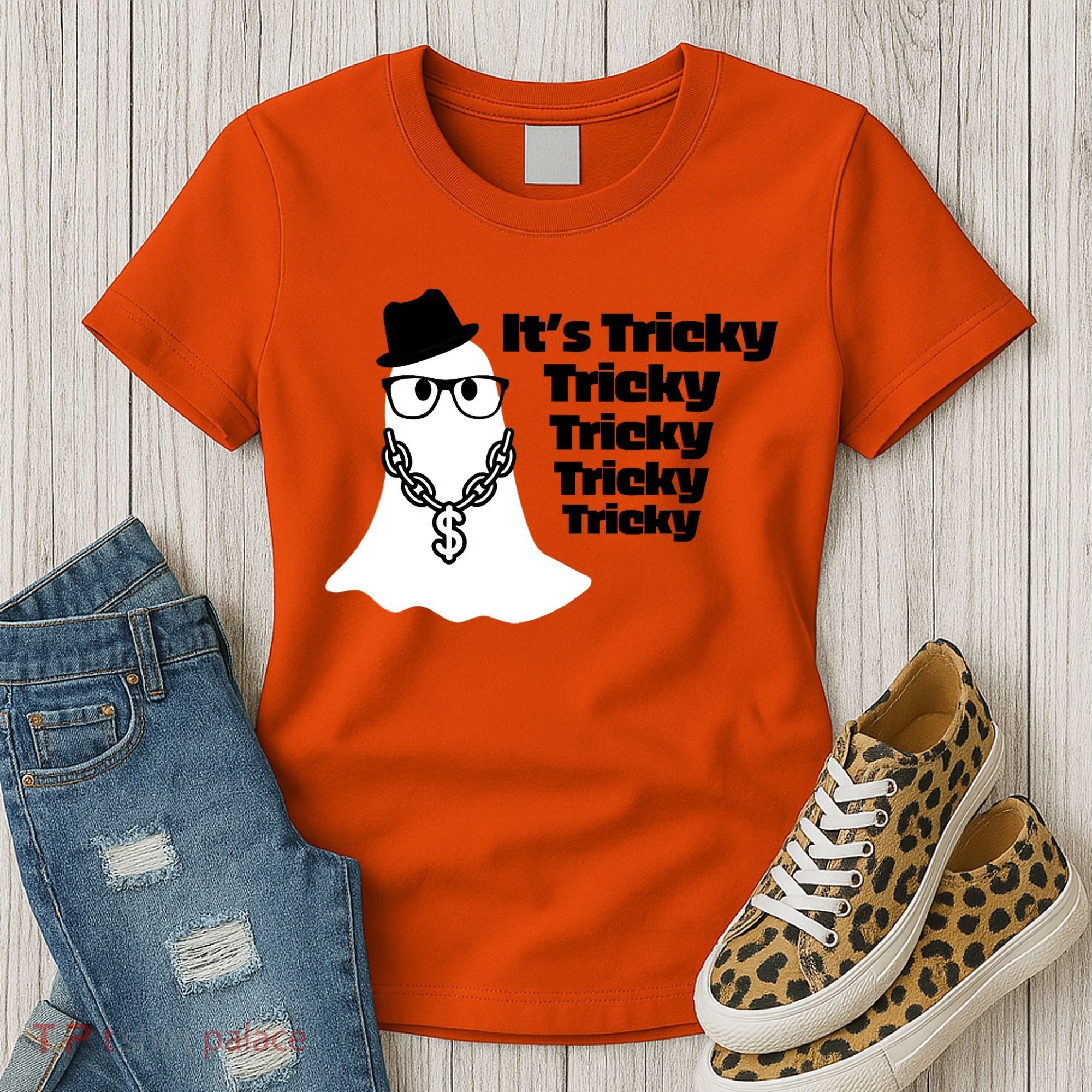 Its Tricky Tricky Tricky Ghost Boo Its Tricky Halloween Women's T-Shirt