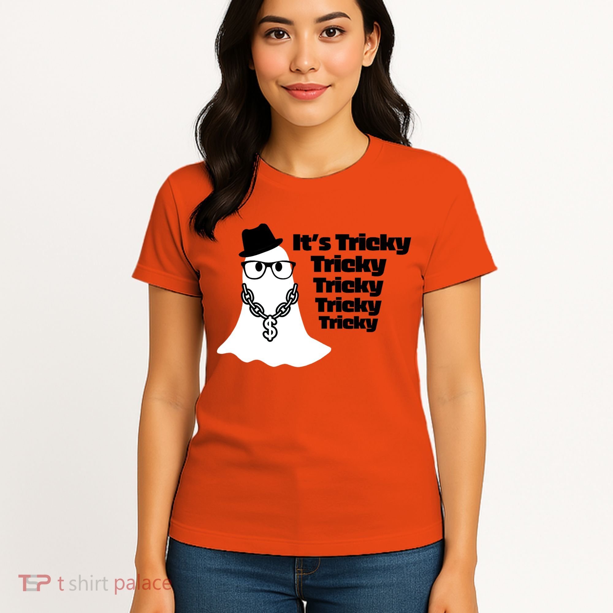 Its Tricky Tricky Tricky Ghost Boo Its Tricky Halloween Women's T-Shirt