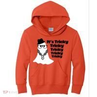 Its Tricky Tricky Tricky Ghost Boo Its Tricky Halloween Kids Hoodie thumb 0