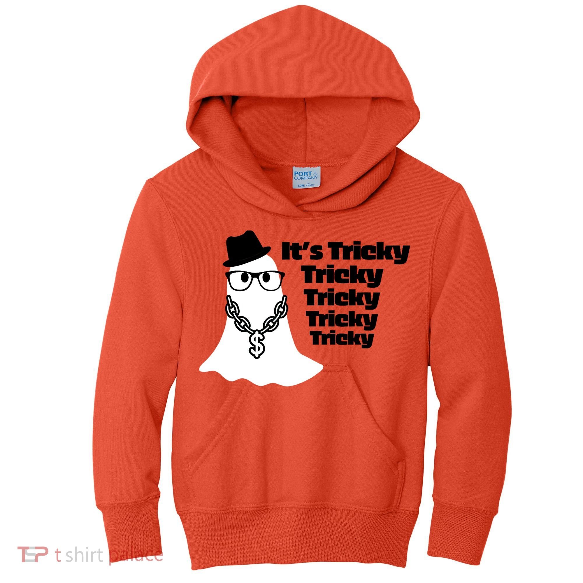 Its Tricky Tricky Tricky Ghost Boo Its Tricky Halloween Kids Hoodie