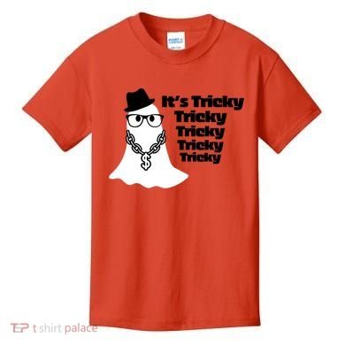 Its Tricky Tricky Tricky Ghost Boo Its Tricky Halloween Kids T-Shirt