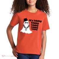 Its Tricky Tricky Tricky Ghost Boo Its Tricky Halloween Kids T-Shirt thumb 2