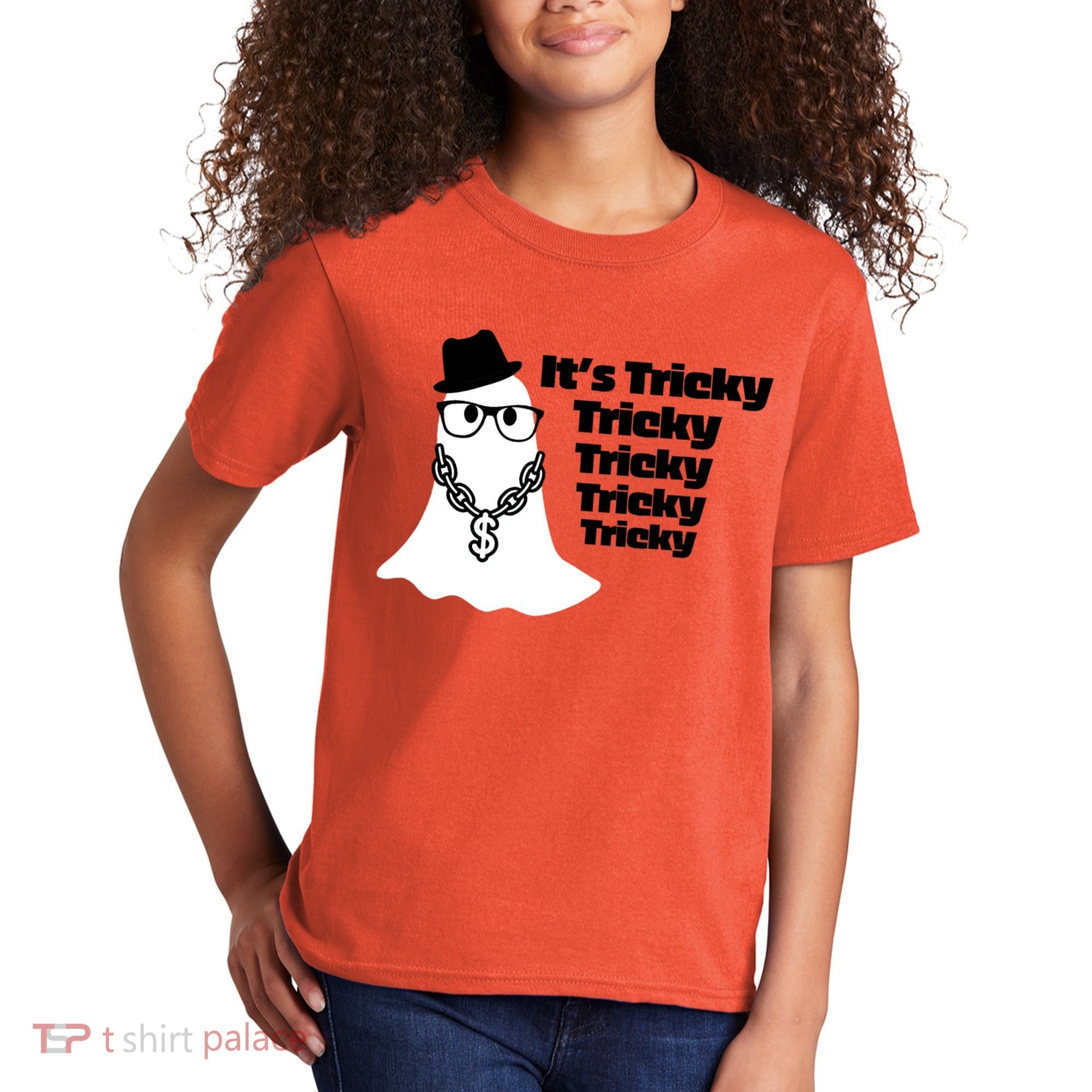Its Tricky Tricky Tricky Ghost Boo Its Tricky Halloween Kids T-Shirt