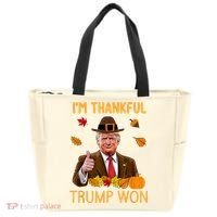 IM Thankful Trump Won Thanksgiving Turkey Fall Tote Bag thumb 0