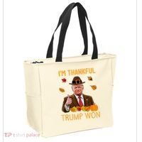 IM Thankful Trump Won Thanksgiving Turkey Fall Tote Bag thumb 2