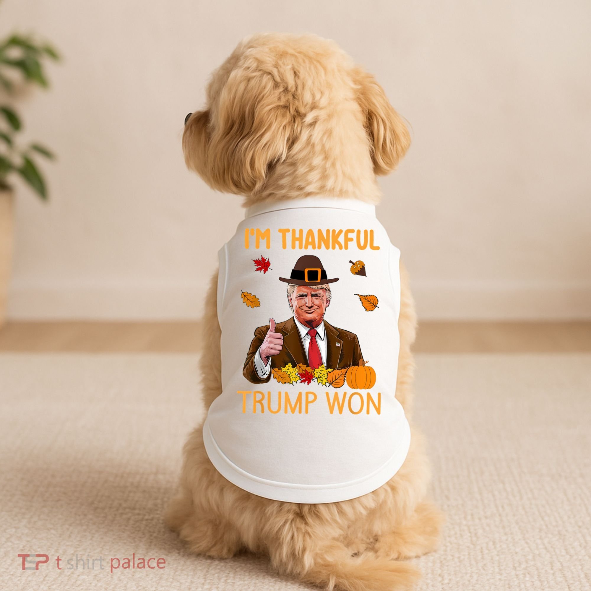 IM Thankful Trump Won Thanksgiving Turkey Fall Doggie Tank