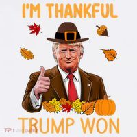 IM Thankful Trump Won Thanksgiving Turkey Fall Beanie thumb 2