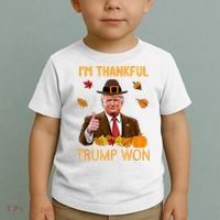 IM Thankful Trump Won Thanksgiving Turkey Fall Toddler T-Shirt thumb 2