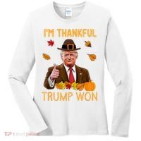 IM Thankful Trump Won Thanksgiving Turkey Fall Women's Long Sleeve Shirt thumb 0