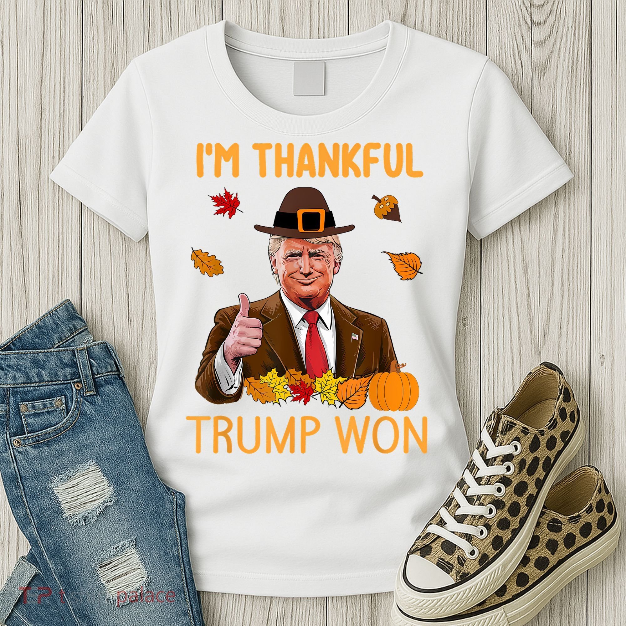 IM Thankful Trump Won Thanksgiving Turkey Fall Women's T-Shirt
