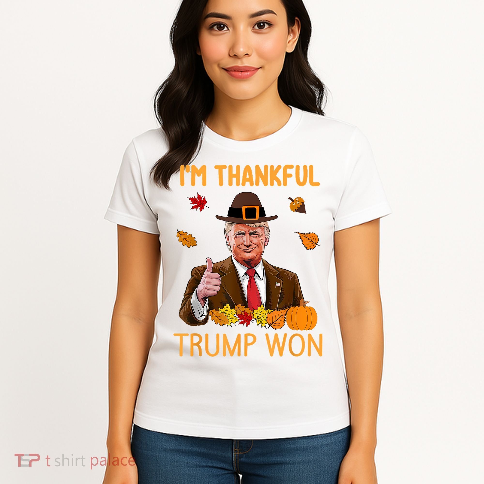 IM Thankful Trump Won Thanksgiving Turkey Fall Women's T-Shirt
