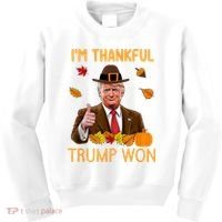 IM Thankful Trump Won Thanksgiving Turkey Fall Kids Sweatshirt thumb 0