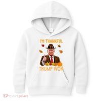 IM Thankful Trump Won Thanksgiving Turkey Fall Kids Hoodie thumb 0