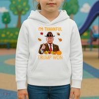 IM Thankful Trump Won Thanksgiving Turkey Fall Kids Hoodie thumb 3