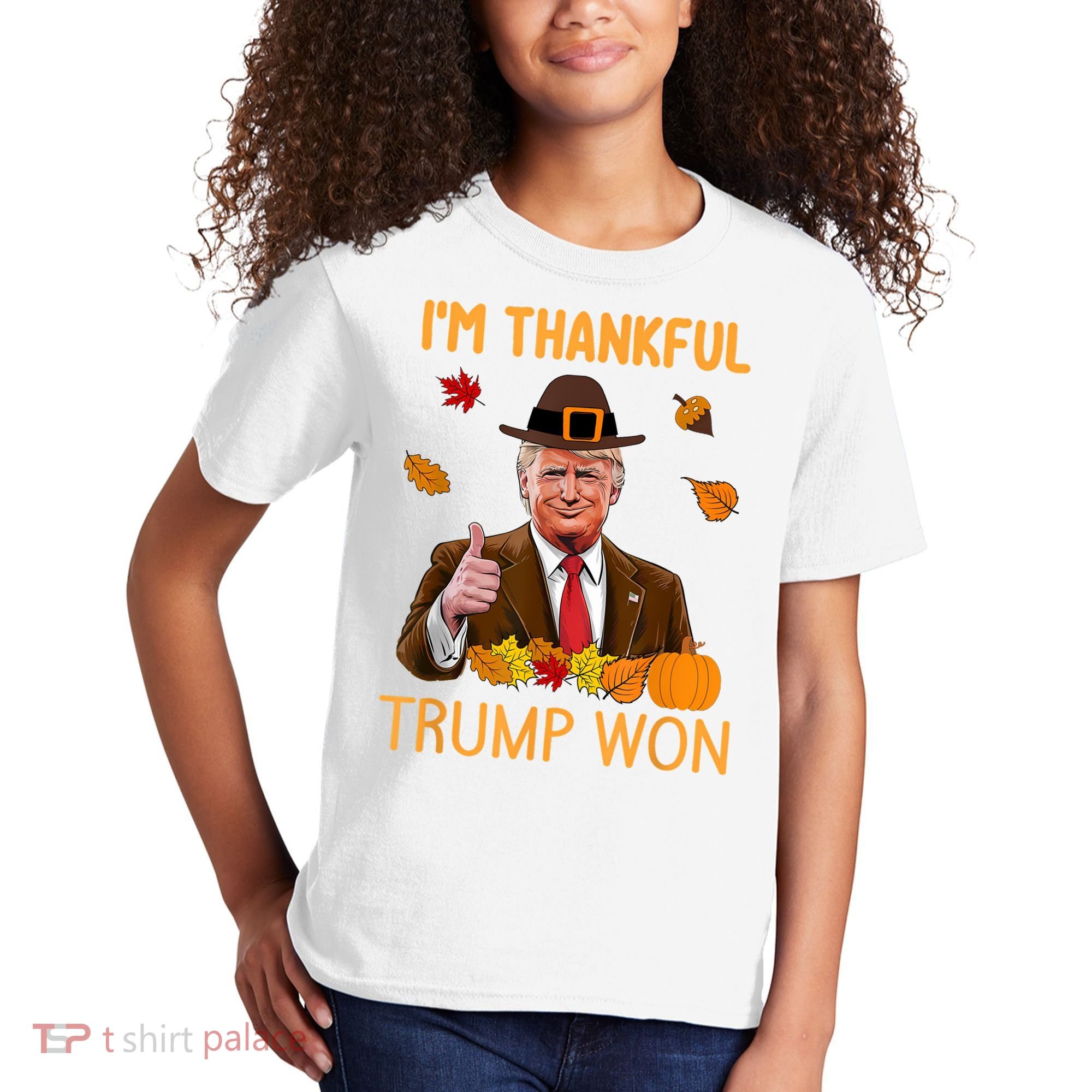 IM Thankful Trump Won Thanksgiving Turkey Fall Kids T-Shirt