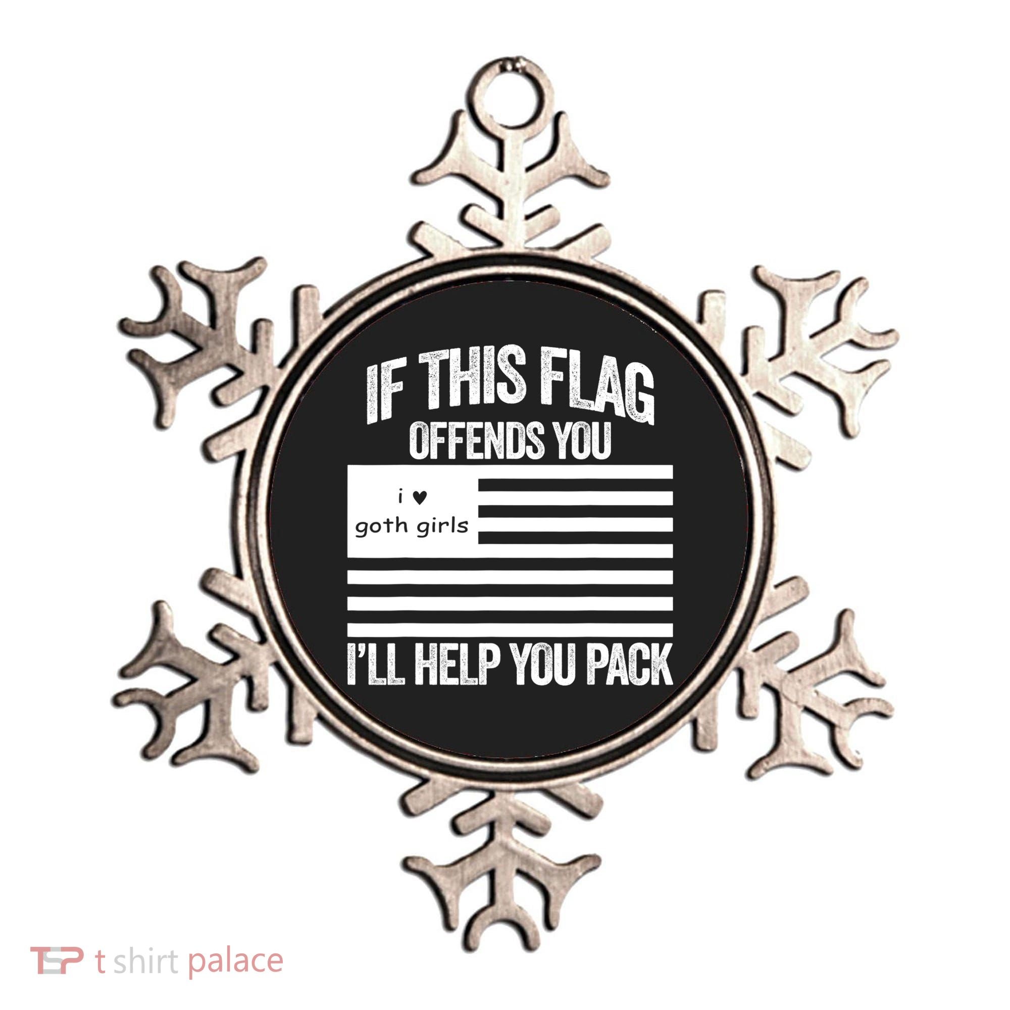 If This USA Goth Girls Flag Offends You, I'll Help You Pack Ornament