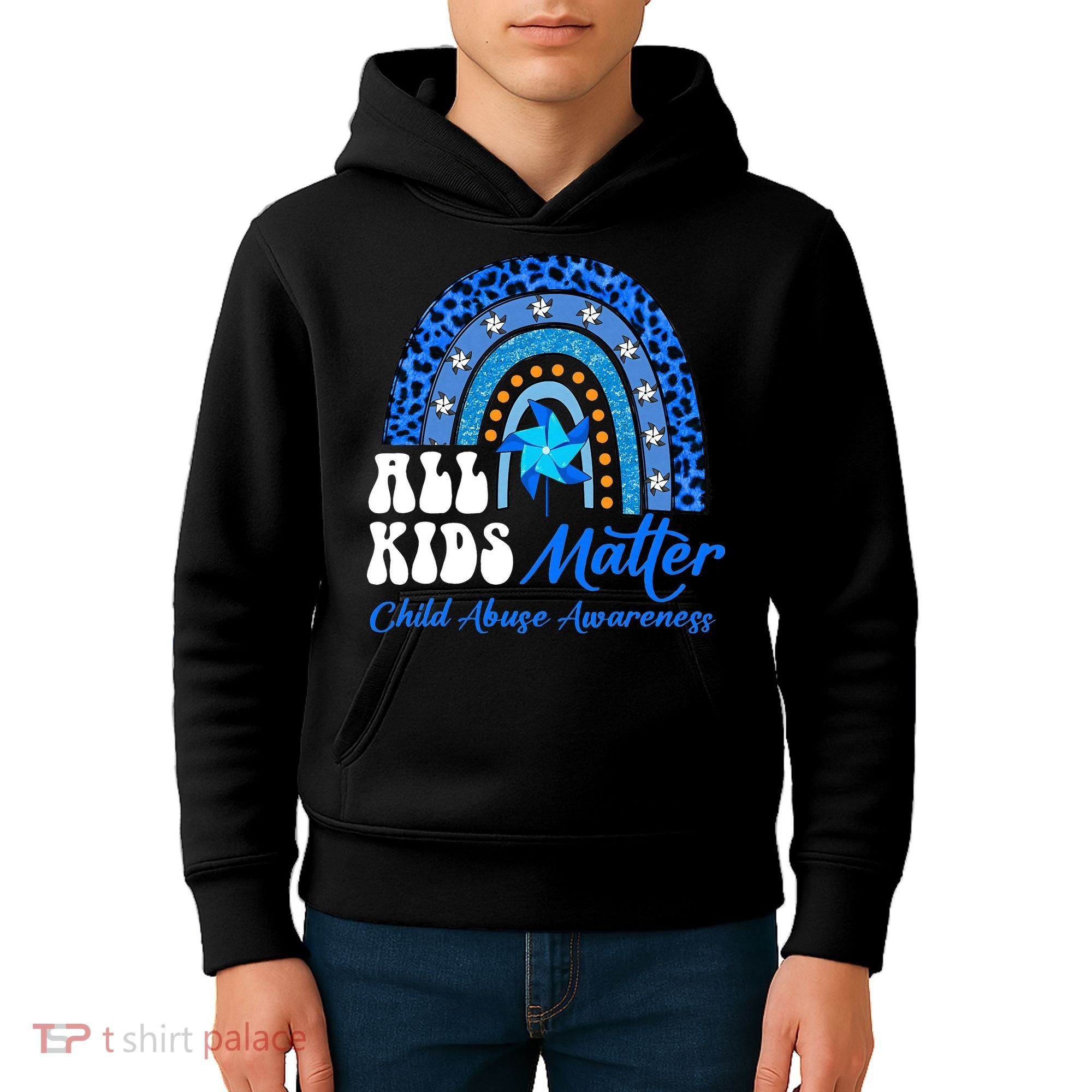 I'm Their Voice Pinwheel Child Abuse Prevention Awareness Kids Hoodie