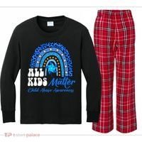 I'm Their Voice Pinwheel Child Abuse Prevention Awareness Kids Long Sleeve Plaid Pajama Set thumb 0