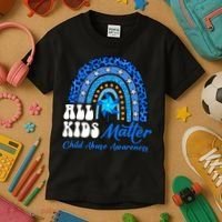 I'm Their Voice Pinwheel Child Abuse Prevention Awareness Kids T-Shirt thumb 3