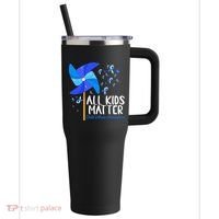 Im Their Voice Stop Child Abuse Prevention Awareness Month 40oz Vacuum Insulated Stainless Steel Travel Tumbler thumb 0